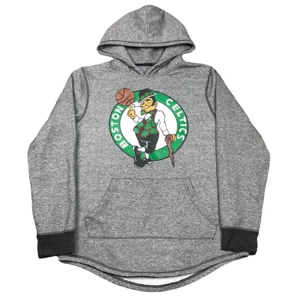 NBA Boston Celtics‎ Logo Gray Hooded Sweatshirt Adult Size Medium